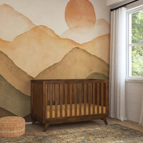 DaVinci Otto Pine Wood 3-in-1 Convertible Crib in Walnut