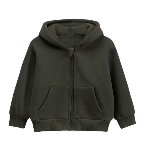 REDARER Baby Zip-Up Hoodie, Boys Girls -Lined Jacket, Solid Color Long Sleeve Sweatshirt with Pocket, Winter Outerwear for Toddlers,for 12-24 Months