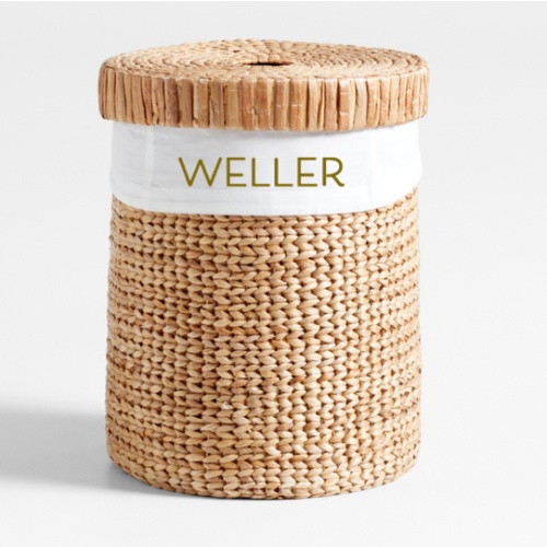 Personalized Wonderful Wicker Organic Cotton Hamper Liner