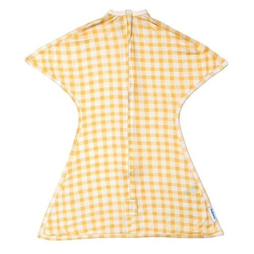 SleepingBaby Bamboo Zipadee-Zip Transition Swaddle - Medium (6-12 months), Yellow Gingham Check