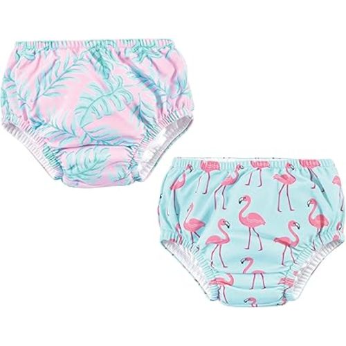Hudson Baby Unisex Baby Swim Diapers, Flamingos, 0-6 Months