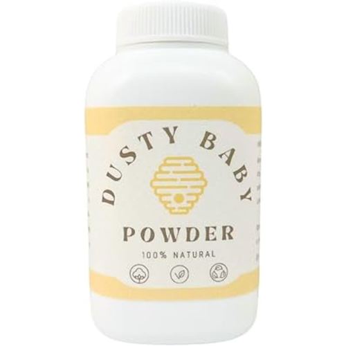 Dusty Baby Powder - All Natural Organic Baby Powder - Expertly Crafted with Arrowroot, Tapioca Powder for Gentle Absorption - Aloe, Zinc Oxide Powder, Tea Tree & Shea Oil for Soothing Irritated Skin.