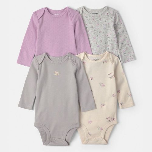 Baby Girl Carter's 4-Pack Long-Sleeve Bodysuits