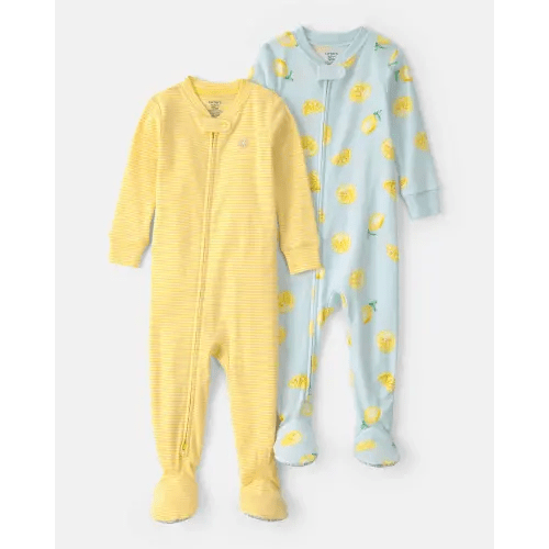 Baby 2-Pack Lemon Snug Fit 1-Piece Pajama Set - Yellow/Blue | Carter's
