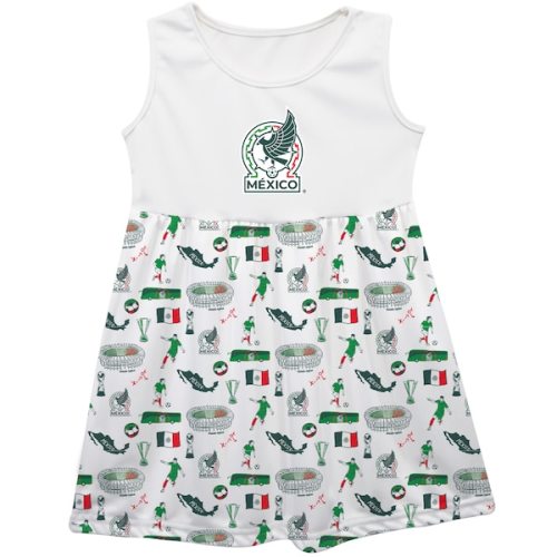 Mexico National Team Vive La Fete Girls Infant Impressions Artwork Tank Top Dress - White
