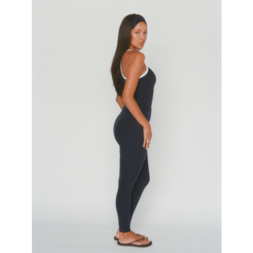 organic cotton leggings - navy blue