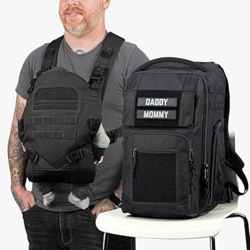 Tactical Baby Gear Everyday Backpack + Baby Carrier Bundle – Military-Grade, Water-Resistant, Tactical Diaper Bag Backpack & Tactical Baby Carrier for Dads (Black)