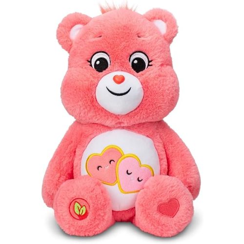 Care Bears 14" Love-A-Lot Bear Plushie - Medium Size - Pink Plush for Ages 4+ – Perfect Stuffed Animal Holiday, Birthday Gift, Super Soft and Cuddly – Good For Girls and Boys, Collectors