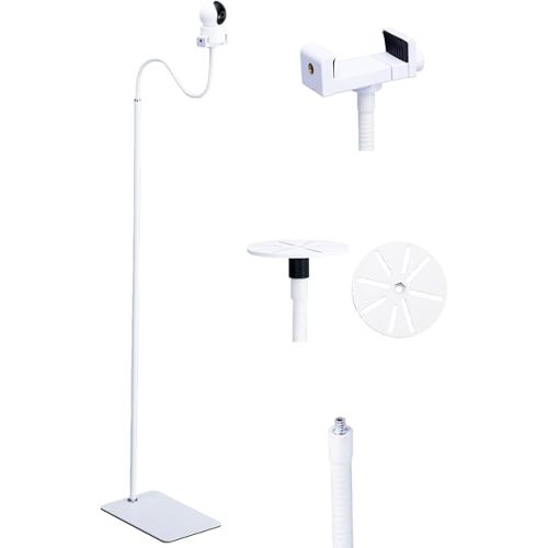 White Floor Stand Mount for Surveillance Camera,1.45kg Sturdy Base,Height Adjustable 80-175cm,Stand Mount Holder Compatible with Baby Monitor Camera/Security Cam Camera