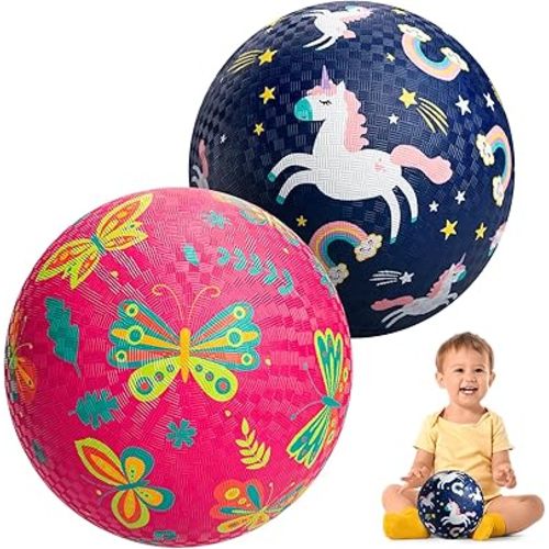 Ball for Little Kids 3 Years Old, 2 Pack 6/8.5 inch Playground Ball