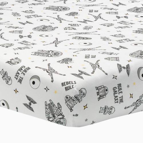 Lambs & Ivy Cotton Fitted Crib Sheet - Star Wars Signature Rebels Rule