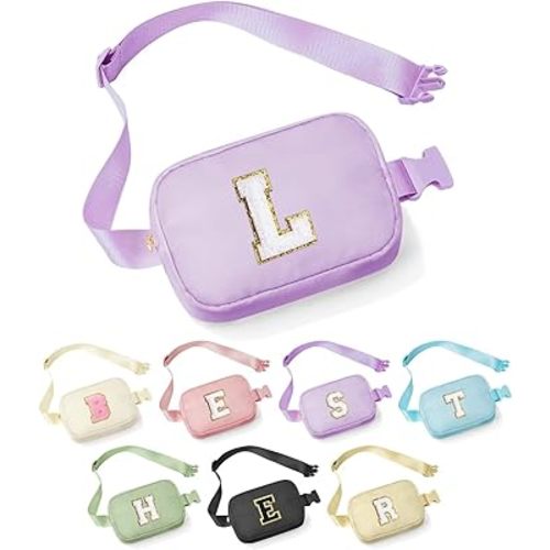 YOOLIFE Graduation Gifts for Girls Teen Girls - Initial Crossbody Bag for Girls Teens Belt Bag Fanny Pack, Personalized Preppy Stuff Dance Gifts for Teen Girls Kids, Birthday Gifts for Girls