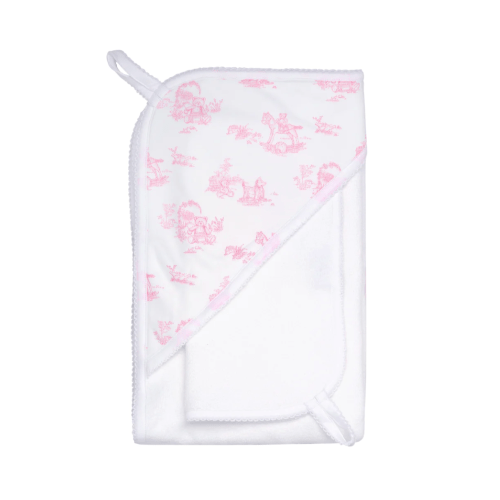 Pink Toile Hooded Towel