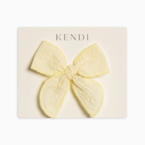 Eyelet Bow Clip - Ribbed Collection