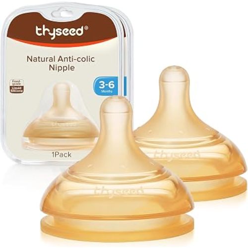 Thyseed Anti-Colic Series Nipple, Medium Fast Flow,3+ Months, 2-Pack