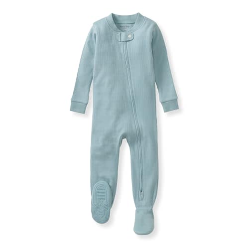 Burt's Bees Baby unisex-baby Honeysoft Sleeper Pajamas, Zip Front Non-slip Footed Footie Pjs, Organic Cotton & Lyocell