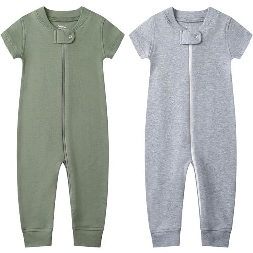 Owlivia Baby Boy Romper, Unisex Short-sleeve Summer Outfit, 100% Organic Cotton Girl One-Piece Jumpsuit