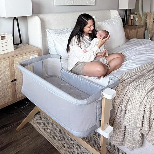 Newton Baby Bassinet & Bedside Sleeper, Breathable, Washable, Grey