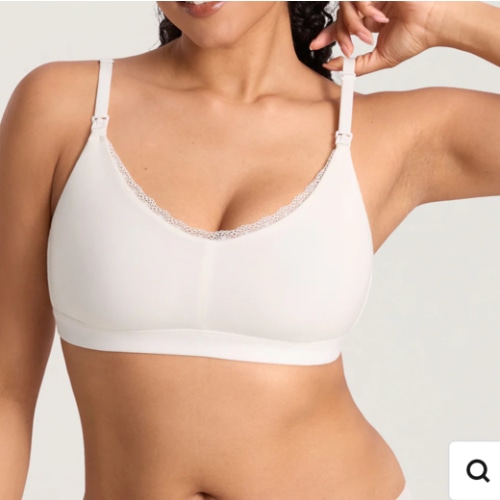 Cotton Lace Trim Nursing Bralette