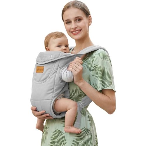 Baby Carrier Newborn to Toddler(7-30lbs), Toddler Carrier Baby Holder Carrier with Adjustable Shoulder Strap, Chest Carriers, Grey