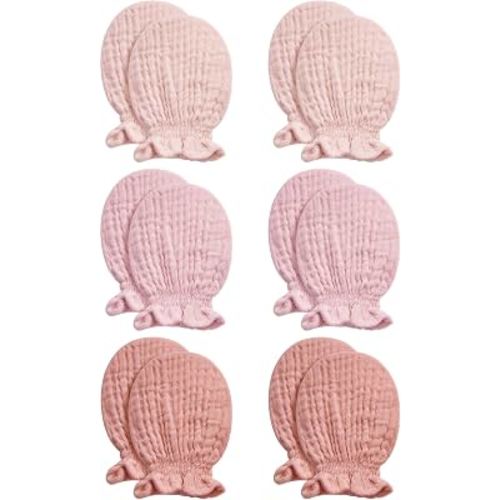 Pro Goleem Muslin Baby Mittens for Newborn, 100% Cotton No Scratch Soft Breathable Gloves for Boys and Girls 0-6 months