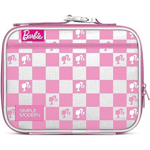 Simple Modern Mattel Barbie Kids Lunch Box for School | Reusable Insulated Lunch Bag for Toddler, Girl, and Boy | Meal Container with Exterior & Interior Pocket | Hadley Collection | Barbie Checkmate