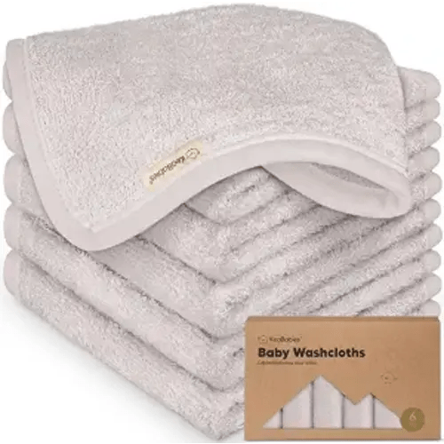6-Pack Baby Washcloths, Soft Absorbent Washcloths for Face, Body (Heather) | Viscose from Bamboo Washcloths, Baby Towels, Newborn, Kids, Toddlers, Infant, Gentle on Sensitive Skin, 10x10, Reusable