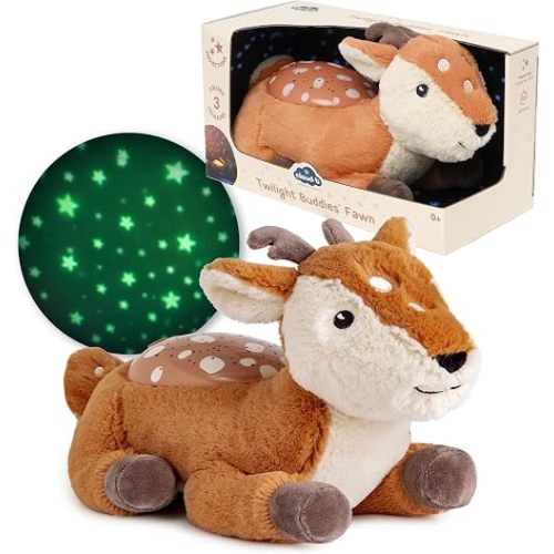 Cloud b Calming Nightlight Star Projector | Gentle Brightness | 3 Colors | 3 Constellations | Auto-Shutoff | Twilight Buddies®- Fawn
