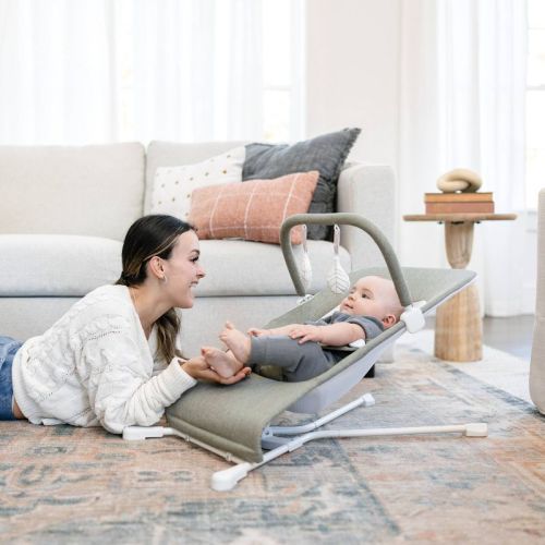 Baby Delight Highland Portable Bouncer - Sage Tweed