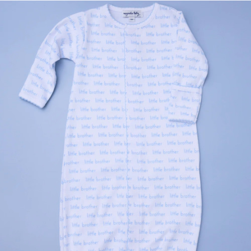 Magnolia Baby Boy Little Brother Print Converter - Pima Cotton 3Month