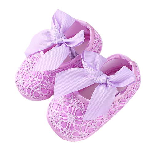 Zwiiyzr Girls Baby First Walking Shoes 0-15 Months Infant Dress Shoes Toddler Kids Non-Slip Toddler Soft Sole Princess Shoes Purple