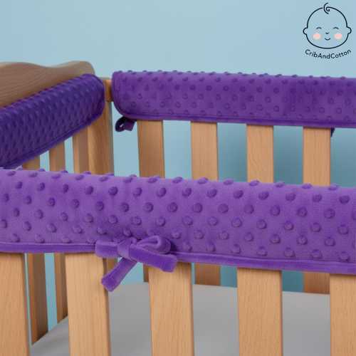 Handmade Bubble Fleece Crib Rail Guard: Velvet Edge, Soft Nursery Decor