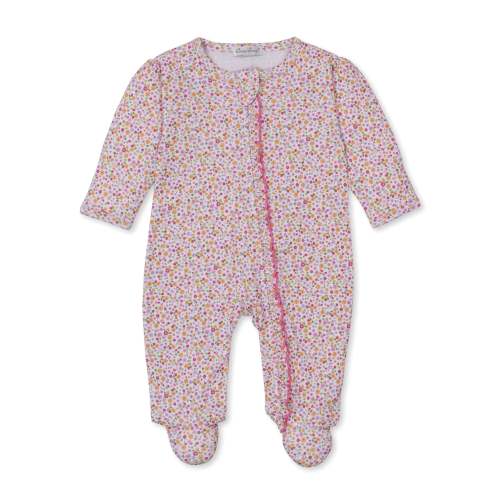 Blossoming Bows Floral Zip Footie