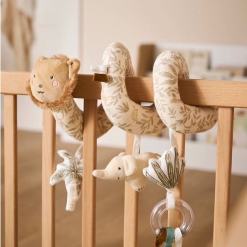 Lion activity spiral in velvet BABYLON - beige, Toys