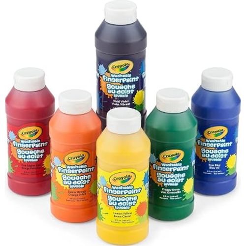 Crayola Washable Finger Paints 6ct, Toddler Art Supplies, Amazon Exclusive