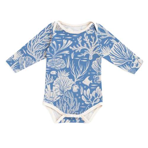 Long-Sleeve Snapsuit - Corals Blue