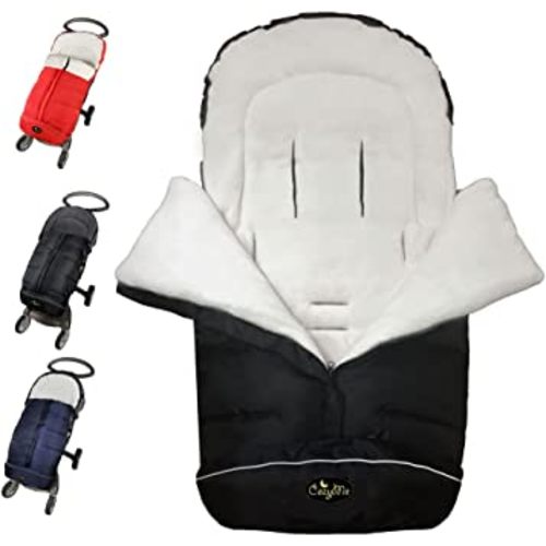 CozyMe 3 in 1 Winter Outdoor Tour Toddler Universal Stroller Sleeping Bag, Waterproof Footmuff, Length/Height/Temperature Adjustable Baby Bunting Bag, Black