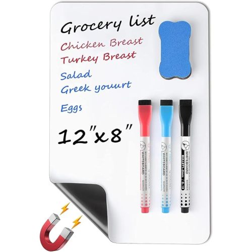 MaxGear Magnetic Dry Erase Board for Fridge, 12 x 8 Inch, Markers Included