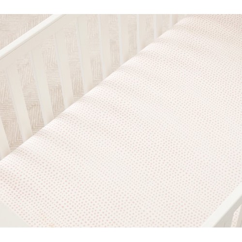 Blush Falling Dot Organic Crib Fitted Sheet