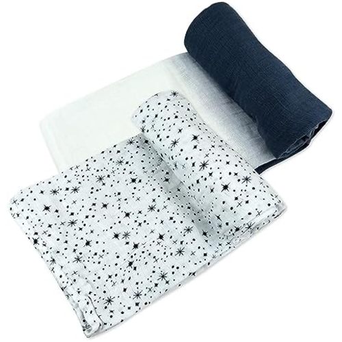HonestBaby Baby 100% Organic Cotton Swaddle Receiving Blankets (2 Pack)
