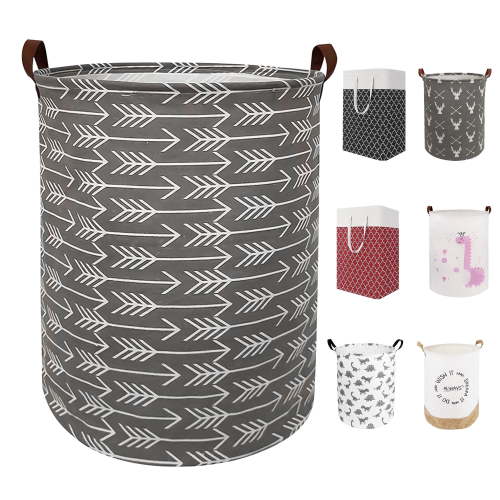 Laundry Hamper, Collapsible Laundry Basket Dorm, Baby Laundry Basket, Large Laundry Hamper Waterproof with Leather Handle for Dirty Clothes, Kids Toys, Bedroom, Bathroom
