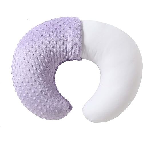 Nursing Pillow and Positioner, Breastfeeding, Bottle Feeding, Baby Sitting Support with Removable Ultra Soft Cover, Tummy Time Support for Baby Boys and Girls (Orchid)