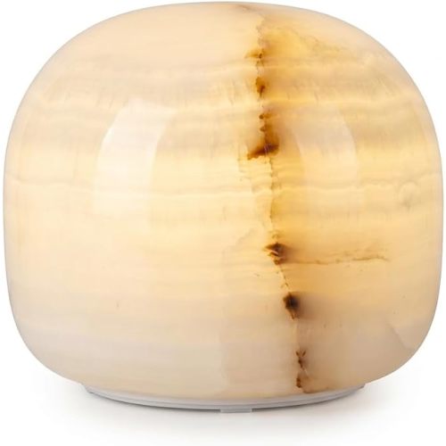 Natural Marble Tap Lamp,Hand-Carved Stone Ambient Light,