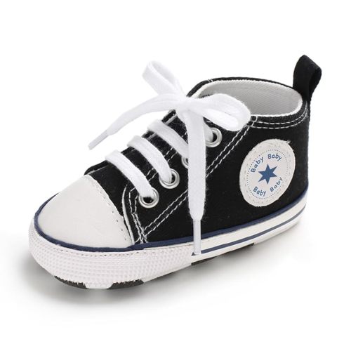 Unisex Baby Girls Boys Canvas High-top Shoes, Newborn Infant Anti-Slip Soft Sole Frist Walking Breathable Sneakers