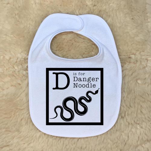 D is for Danger Noodle Baby Bibs- Animals Rude Funny Weird Unisex Infant Newborn Baby Toddler Funny Baby Shower Gift