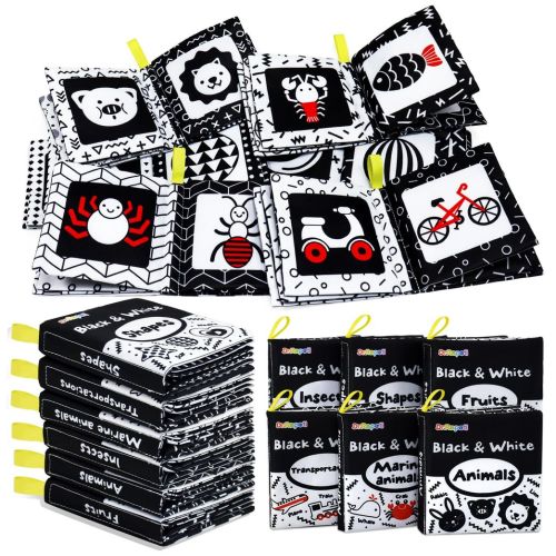 6 Pack Crinkle Soft Book | Black and White High Contrast Sensory Book