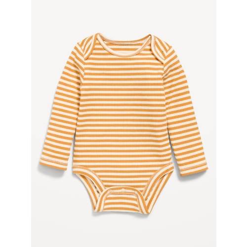 Printed Unisex Long-Sleeve Ribbed Bodysuit for Baby