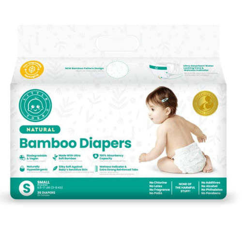 Little Toes Disposable Natural Bamboo Diapers and Pull-Ups | Go Green | 36 Pack