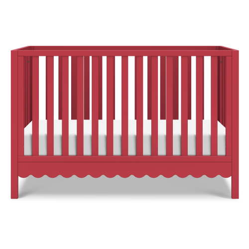 daVinci Sammy Scallop 4 in 1 Convertible Crib, Strawberry Red