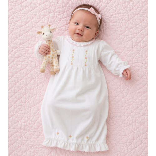 Baby Girl's Feathers and Rose Buds Daygown